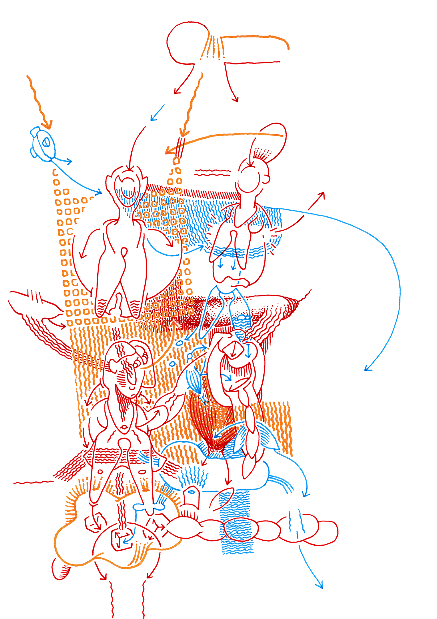 Hannes Kater: Tageszeichnung aus dem Jahr 2000, Filzstift auf A4 Papier