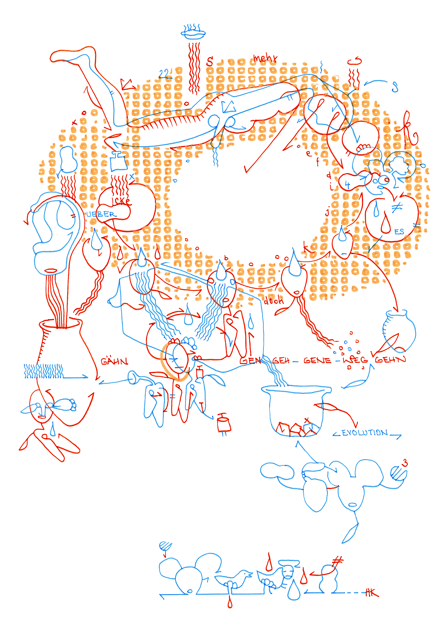 Hannes Kater: Tageszeichnung (Zeichnung/drawing) vom 24.10.2022 (1414 x 2000 Pixel)