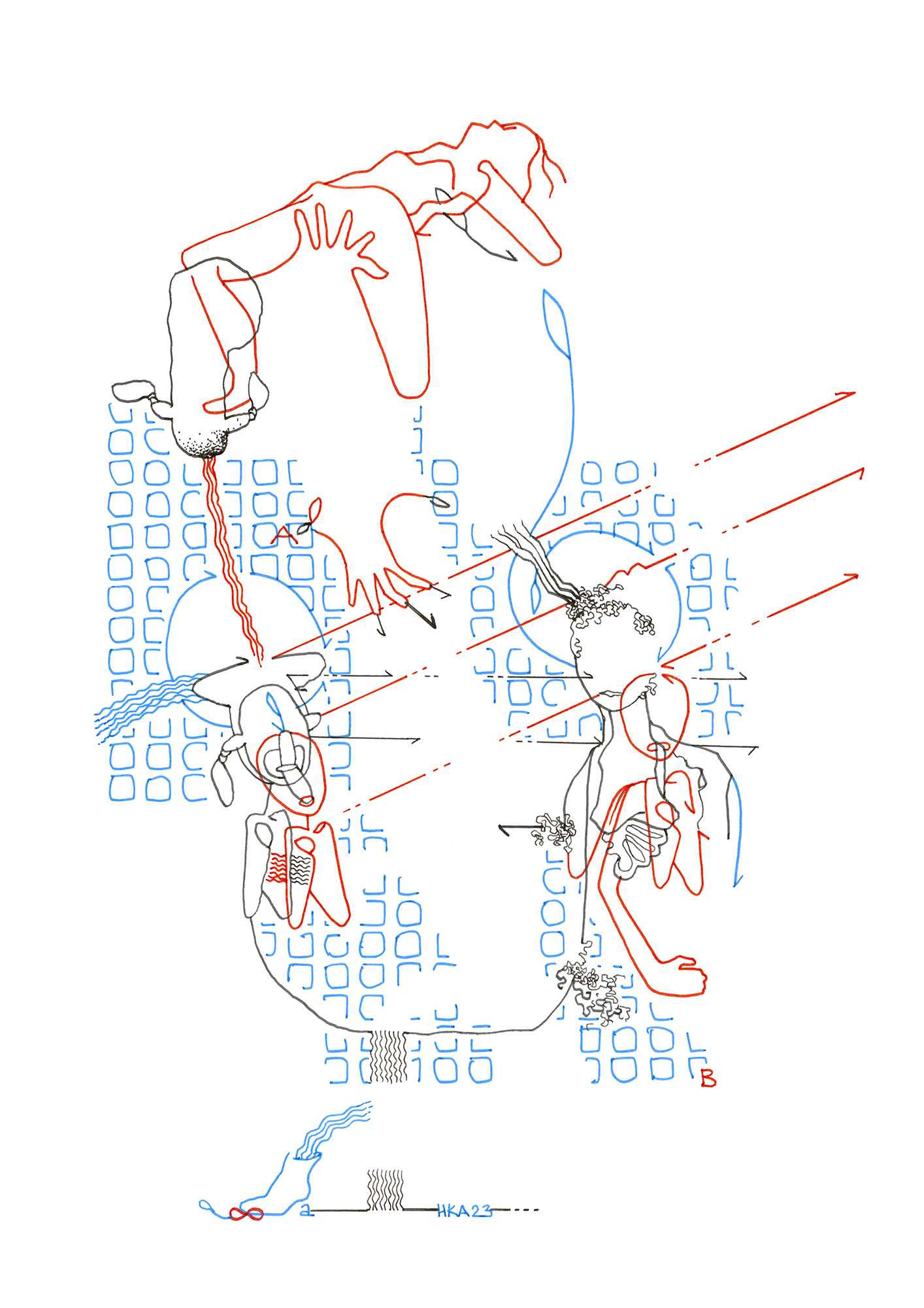 Hannes Kater: Tageszeichnung (Zeichnung/drawing) vom 29.06.2023 (1414 x 2000 Pixel)