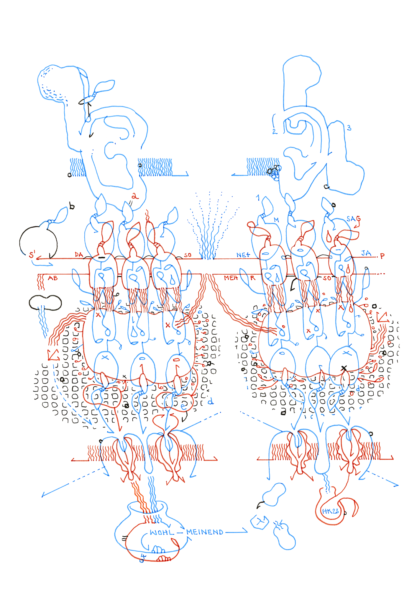 Hannes Kater: Tageszeichnung (Zeichnung/drawing) vom 03.08.2023 (1414 x 2000 Pixel)