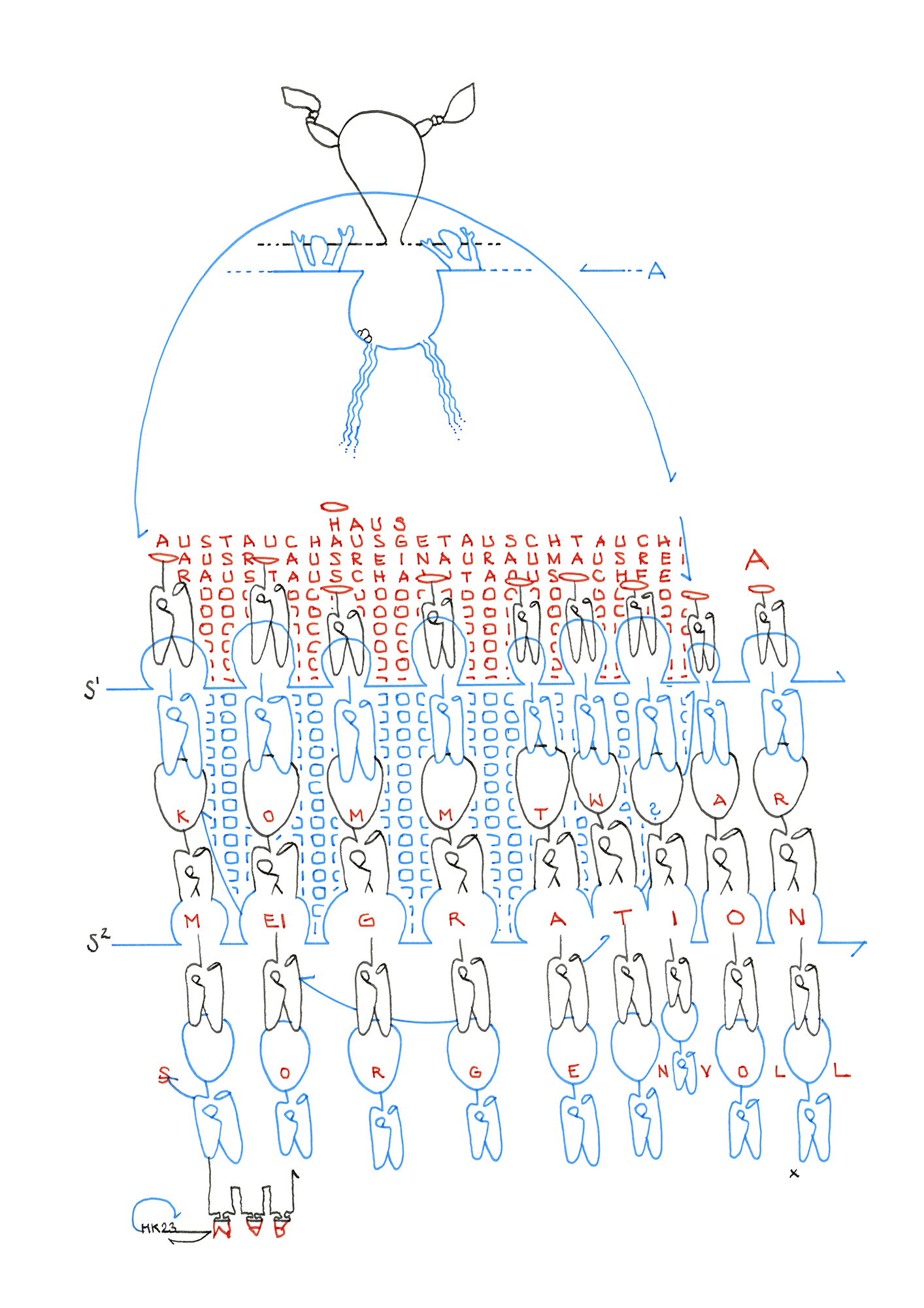 Hannes Kater: Tageszeichnung (Zeichnung/drawing) vom 09.10.2023 (1414 x 2000 Pixel)