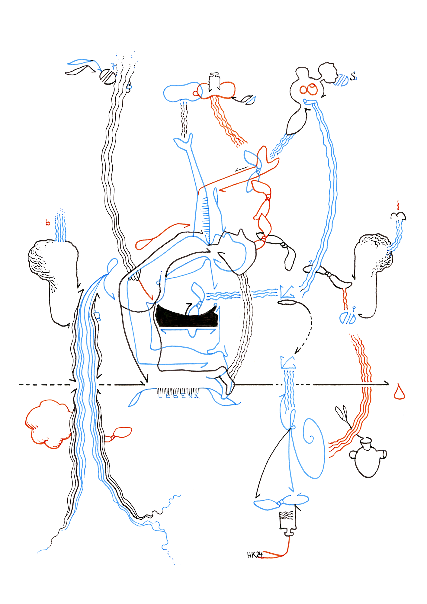 Hannes Kater: Tageszeichnung (Zeichnung/drawing) vom 24.01.2024 (1414 x 2000 Pixel)