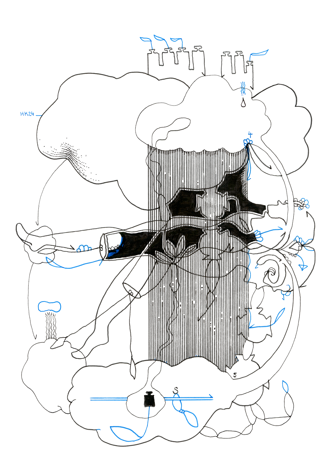 Hannes Kater –Tageszeichnung (Zeichnung/drawing) vom 07.02.2024 (1414 x 2000 Pixel)