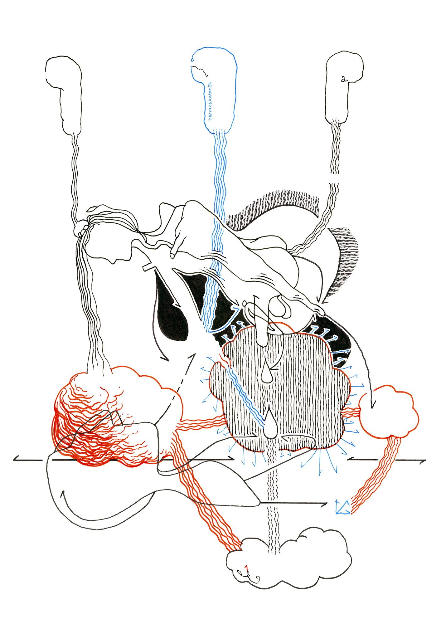 Hannes Kater –Tageszeichnung (Zeichnung/drawing) vom 13.02.2024 (1414 x 2000 Pixel)