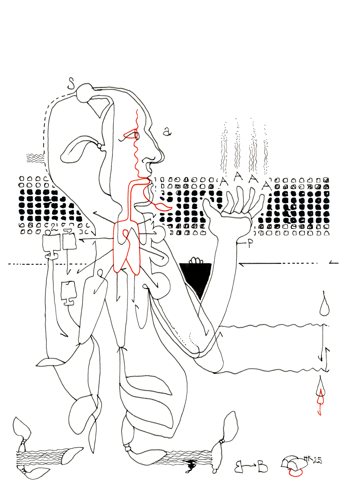 Hannes Kater –Tageszeichnung (Zeichnung/drawing) vom 11.03.2025 (1414 x 2000 Pixel)