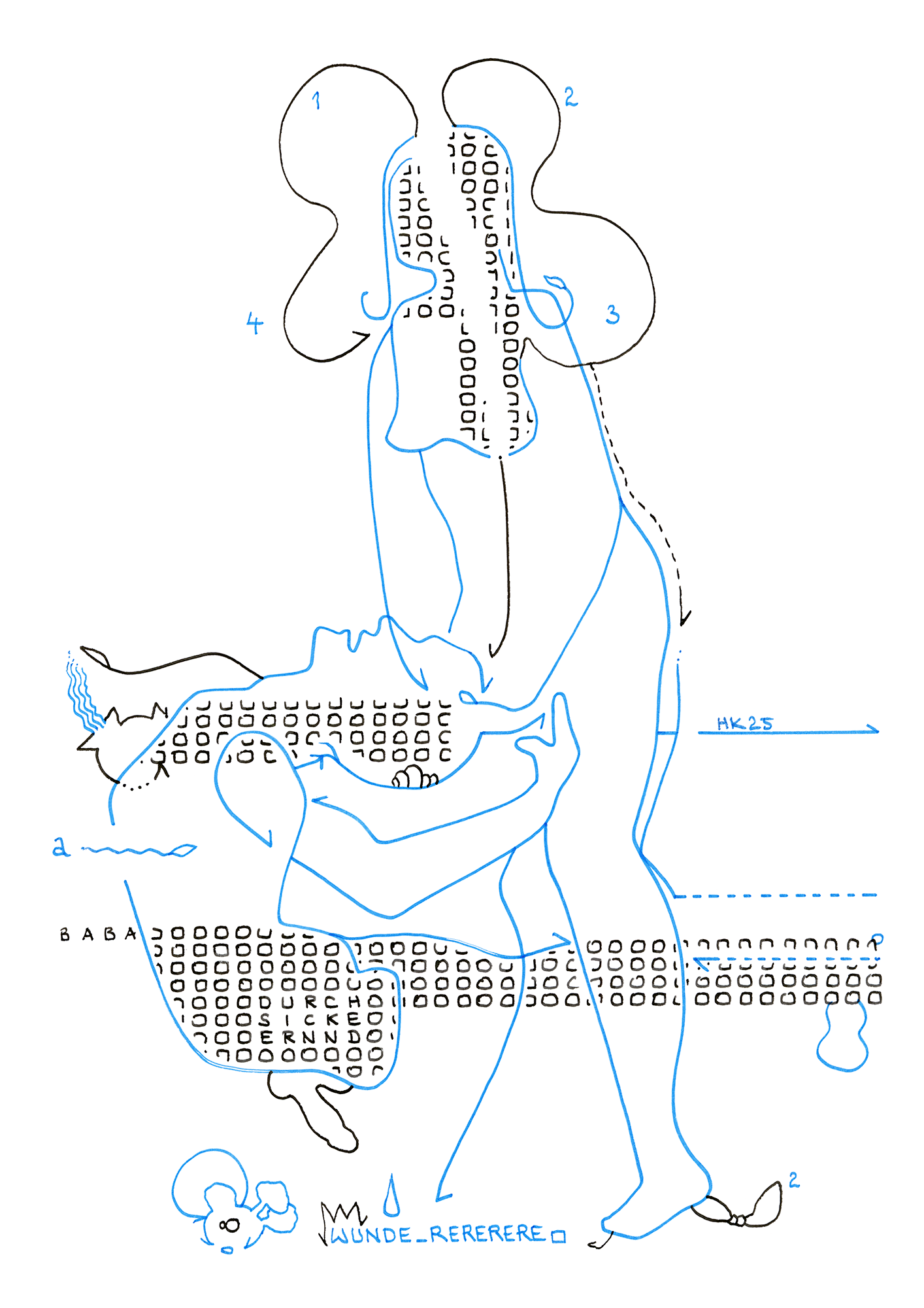 Hannes Kater –Tageszeichnung (Zeichnung/drawing) vom 16.04.2025 (1414 x 2000 Pixel)