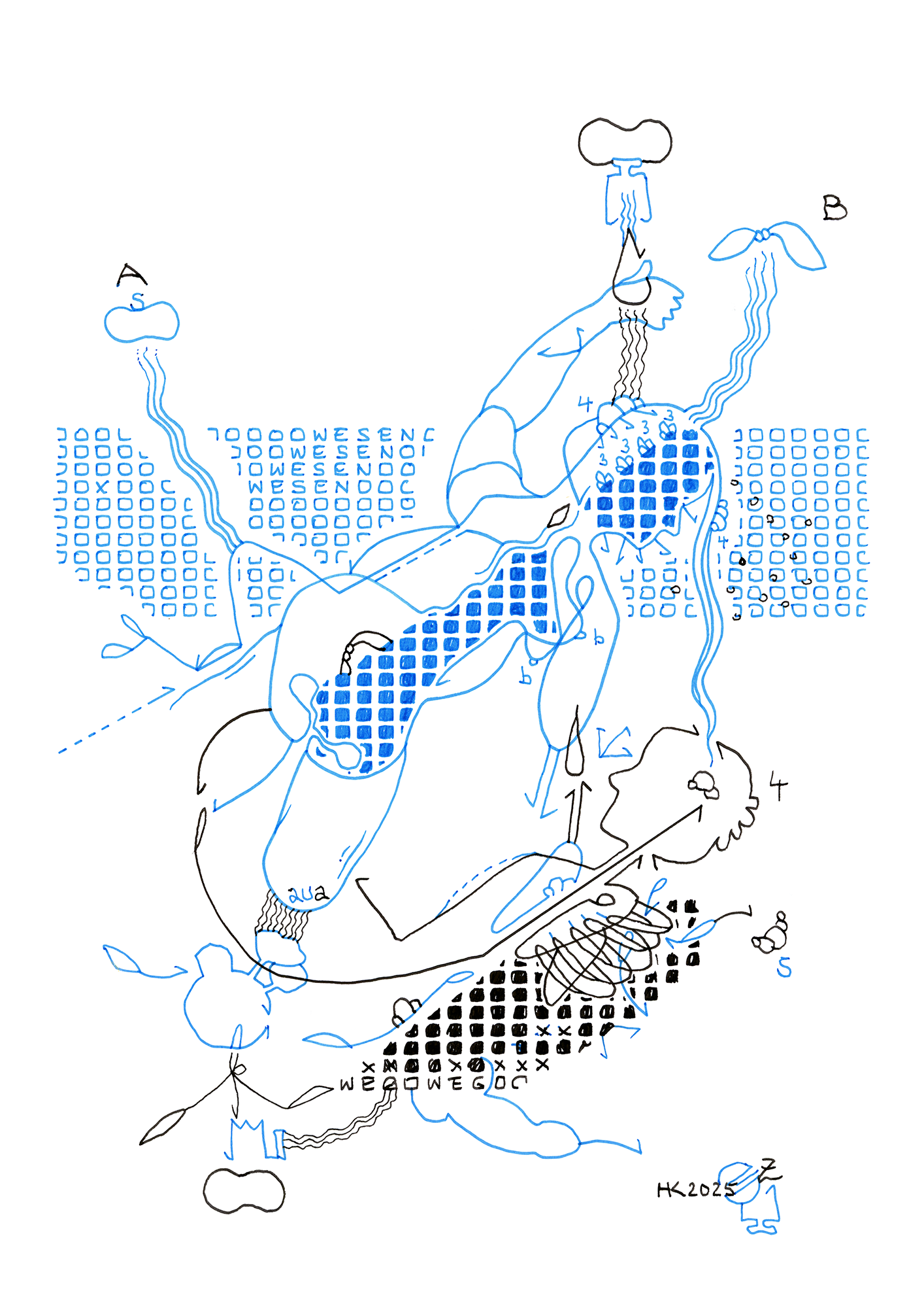 Hannes Kater – Tageszeichnung (Zeichnung/drawing) vom 02.07.2025 (1414 x 2000 Pixel)