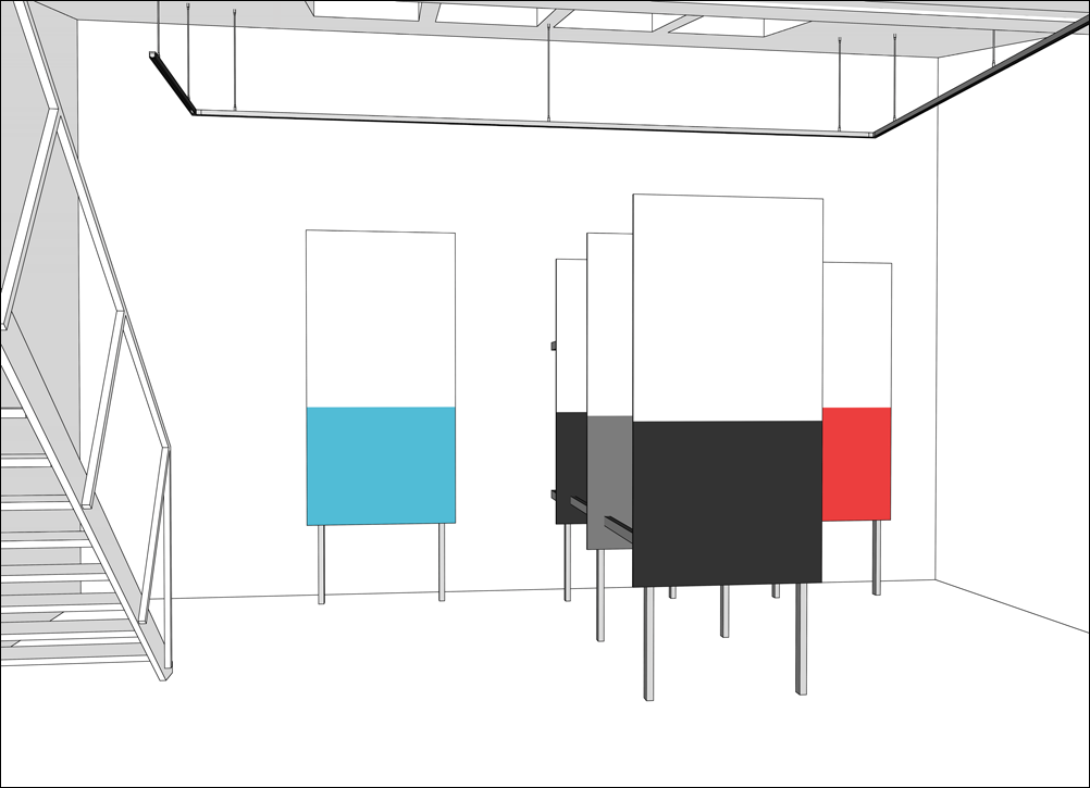 Hannes Kater: Was da ist 7 Fluchtlinien. Planung für die Ausstellung in dem Galeriehaus Nor, Nürnberg 2013