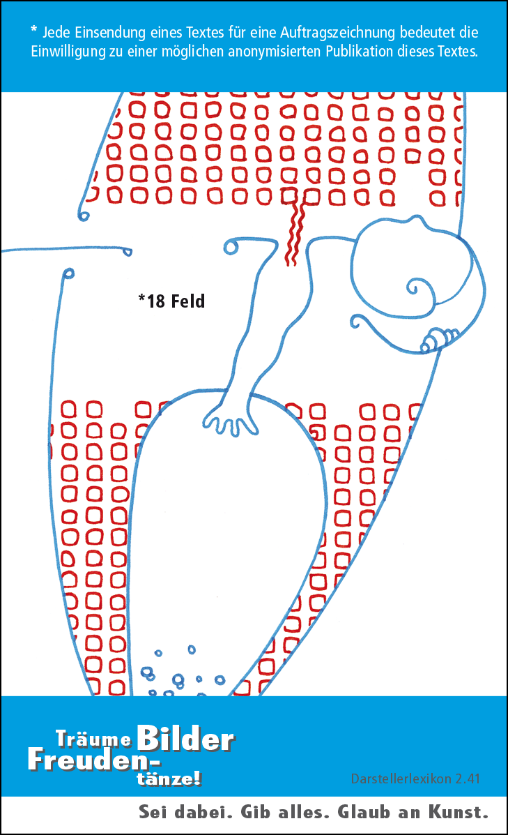 Hannes Kater: Auftragskärtchen *18 Feld, Rückseite, Version von 2010