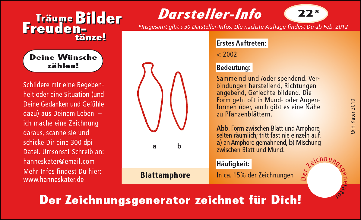 Hannes Kater: Auftragskärtchen *22 Blattamphore, Vorderseite, Version von 2010