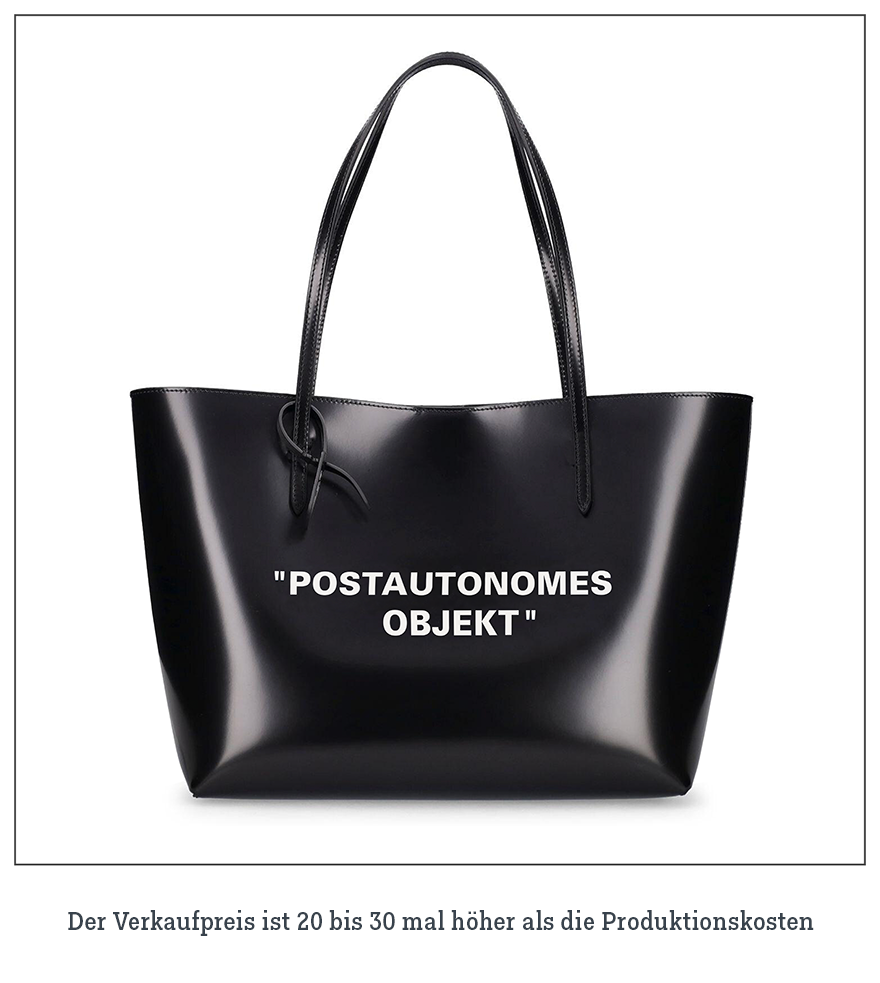 Tasche, die etwas anders gestaltet, recht teuer verkauft wird eine kommentierende Untersuchung von Hannes Kater