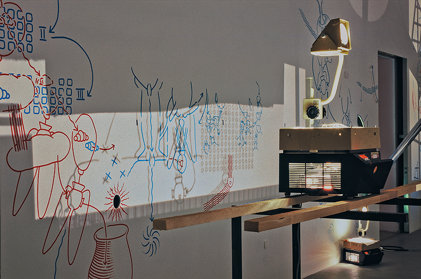 Hannes Kater "Der Zeichnungsgenerator" im Kunstverein Hannover 2001: Raum 4 (Detail)