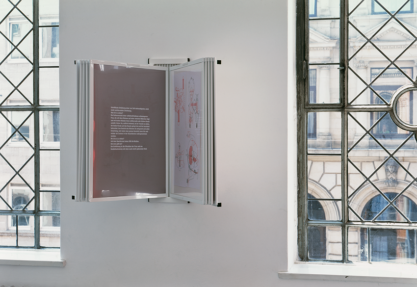 Hannes Kater "Der Zeichnungsgenerator" im Kunstverein Hannover 2001: ein Flasher in Raum 7