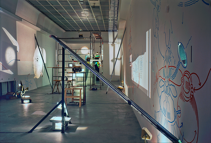 Hannes Kater "Der Zeichnungsgenerator" im Kunstverein Hannover 2001: Raum 4