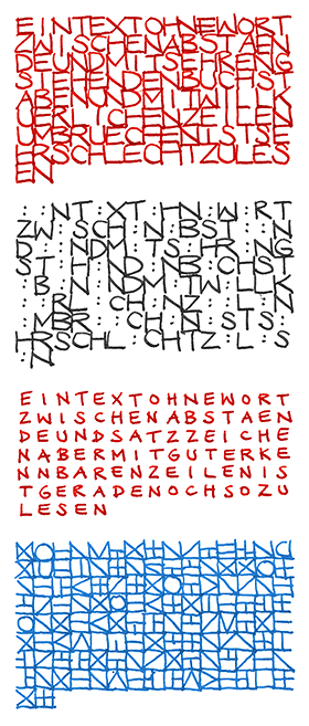 Experimentelles Zeichnen_08: Schrift, Buchstaben und Pseudoschrift