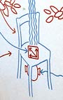 Hannes Kater: Logo f&uuml;r Projekt 06 - Darsteller Willkomm als Wandzeichnung